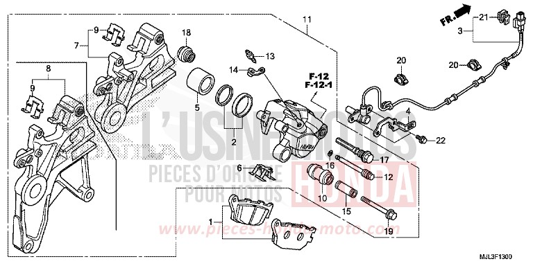 HINTERRAD-BREMSSATTEL von NC750X DCT GRAPHITE BLACK (NHB01) von 2014